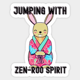 Jumping with zen-roo spirit Sticker